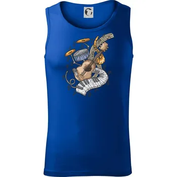 Hudební nástroje v notách - Tílko pánské Core - 2XL ( Královská modrá )