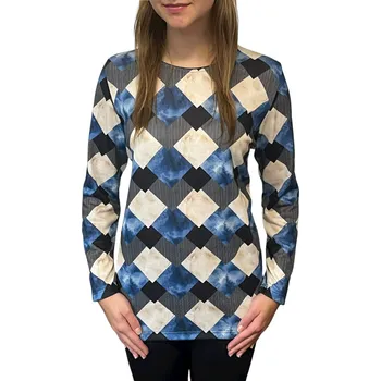 Dámská halenka Halenka Sabatti modro-béžová s geometrickým vzorem Velikosti Sabatti: 46