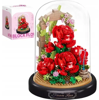 ostatní stavebnice STAVEBNÍ STAVEBNICE STABILIZOVANÁ RŮŽE SE STÍNIDLEM KVĚTINOVÁ SADA DÁREK 574 dílů