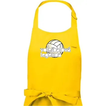 Kuchyňská zástěra Volejbalová legenda - bílé písmo - Dámská zástěra na vaření - Univerzální velikost ( Žlutá )