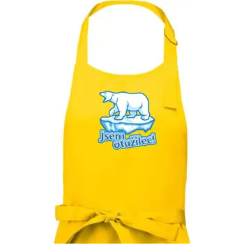 Kuchyňská zástěra Jsem otužilec - medvěd - Pánská zástěra na vaření - Univerzální velikost ( Žlutá )