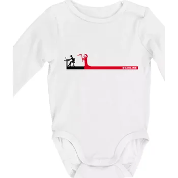 Práce - deadline (Hana-creative) - Body kojenecké s dlouhým rukávem - Dlouhý r. do 3 měs ( Bílá )