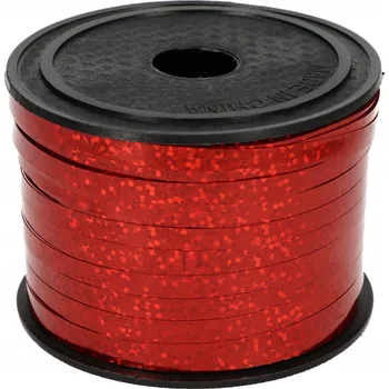 Balónek VÁZACÍ STUHA NA BALÓNKY ČERVENÁ HOLOGRAFICKÁ 90M