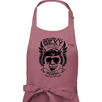 Kuchyňská zástěra Nesnáším být sexy - voják - Pánská zástěra na vaření - Univerzální velikost ( Starorůžová )