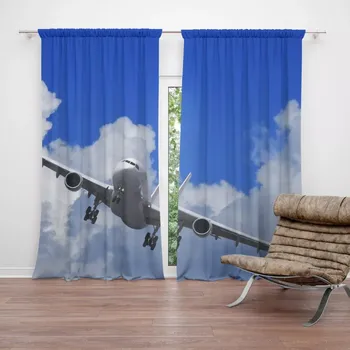 Závěs Sablio Zatemňovací závěs Letadlo při přistání: 2ks 145x150cm