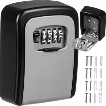 Trezor POKLADNIČKA NA KLÍČE SEJF S KÓDEM MALÝ SEJF ŠEDÝ