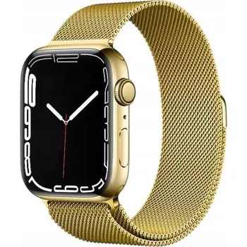 Řemínek na hodinky OCELOVÝ ZLATÝ ŘEMÍNEK MILÁNSKÝ TAH PRO APPLE WATCH 42/44/45/49 MM ELEGANTNÍ