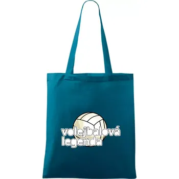 Volejbalová legenda - bílé písmo - Taška bavlněná - 42 x 38 cm ( Petrolejová )
