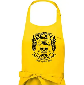 Kuchyňská zástěra Nesnáším být sexy - ředitel - Pánská zástěra na vaření - Univerzální velikost ( Žlutá )
