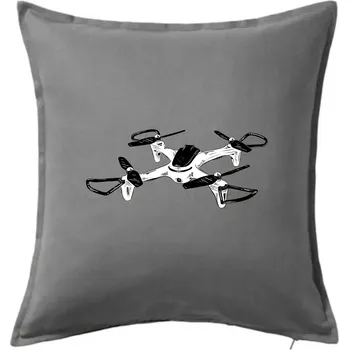 Polštář Dron kresba - Polštář 50x50 - 50x50 - Pouze potah ( Tmavě šedý melír )