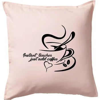 Polštář Instant teacher - Polštář 50x50 - 50x50 - Včetně výplně ( Světle růžová )