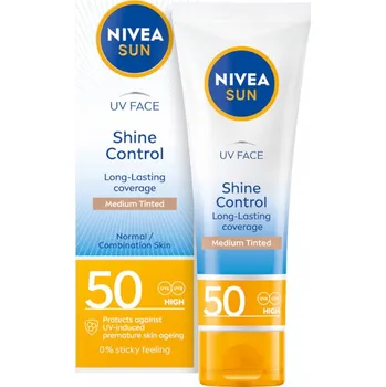 Přípravek na opalování NIVEA SUN SHINE CONTROL Matující krém na opalování na obličej SPF50 50ml