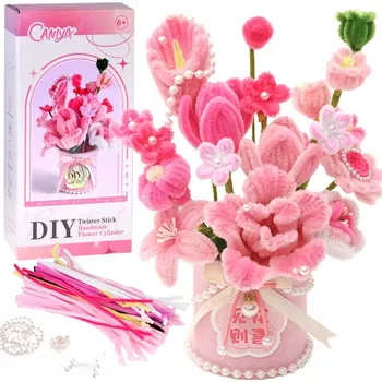 kreativní sada Kreativní sada DIY Vyrob si látkové KVĚTINY do vázy Flowerbox ZA5866