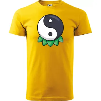 Pánské tričko Sablio Tričko s potiskem Síla rovnováhy - žluté M