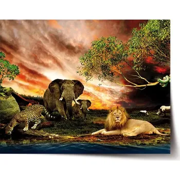 Plakát Sablio Plakát Zvířata ze Sahary - 60x40 cm