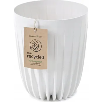 Květináč Plast Květináč bílý Lamela 30 cm x 30 x 35,6 cm