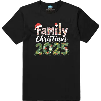 Pánské tričko Pánské tričko Rodinné Vánoce Family Christmas 2025 (Velikost: M, Barva: Černá)