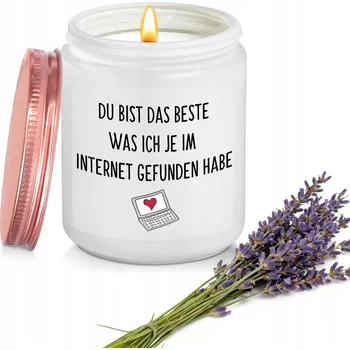 Svíčka Levandulová Sójová Svíčka ve Sklenici - 50h Hoření Vánoční Dárky