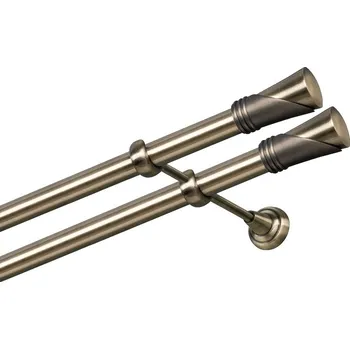 Garnýž Garnýž kovová dvouřadá 25/25mm Duncan double mosaz 400 cm (do stěny / na tunýlek - bez kroužků)