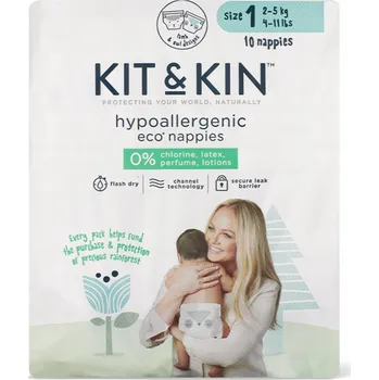 jednorázová plena Testovací sada 10 Ks Ekologické Plenky Na Jedno Použití velikost 1 (2-5 kg) Kit & Kin