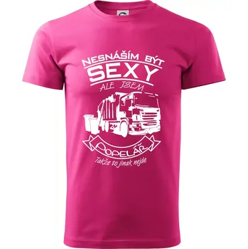 Pánské tričko Nesnáším být sexy - Popelář - Klasické pánské triko vyšší gramáže - XS ( Purpurová )