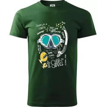 Potapěčské brýle text - Triko extra velké (5-8XL) - 8XL ( Lahvově zelená )