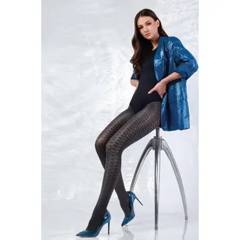 Dámské punčochy Knittex vzorované punčochové kalhoty Again 50DEN 5-XL nero