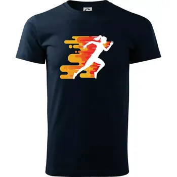 Pánské tričko Běhání - oranžová žena - Triko extra velké (5-8XL) - 8XL ( Námořní modrá (velmi tmavá - téměř černá) )