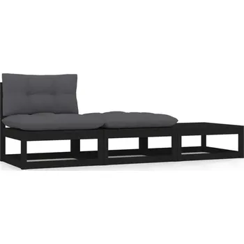 Sada zahradního nábytku dřevo VidaXL černá 3 ks