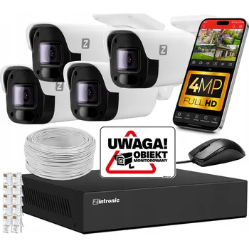 IP kamera MONITOROVACÍ SET 4MPx IP POE – 4 KAMERY, NÁHLED PŘES APLIKACI, 2560*1440