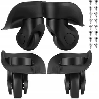 4X ČERNÉ KOLEČKO KE KUFRU NÁHRADNÍ DÍLY PRO KUFRY TAŠKY L+ P