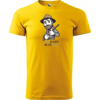 Pánské tričko Sablio Tričko s potiskem Ano, jsem myslivec - žluté 2XL