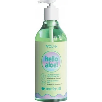 Koupelová kosmetika YOLYN hello aloe sprchový gel a do koupele gel s aloe vera 1000 ml