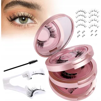 Péče o řasy a obočí Magnetické řasy 8 párů 3D opakovaně použitelné s aplikátorem pro přirozený vzhled