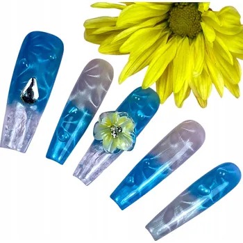 Umělé nehty Umělé nehty Nalepovací Tipy Press On Nails Cat Yey Ombre 10 kusů Ruční výroba, M