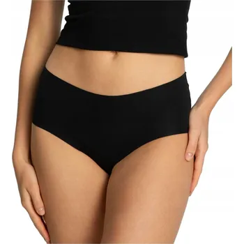 Kalhotky COTTON MOOD maxi - bavlněné kalhotky s vysokým pasem - černé - ČERNÁ, XL