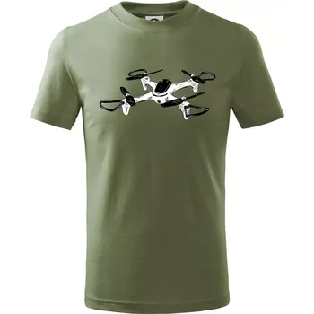 Dětská móda Dron kresba - Tričko dětské bavlněné - 158 cm/12 let ( Khaki )