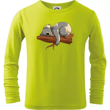 Dětská móda Koala na větvi - Triko dětské Long Sleeve - 122 cm/6 let ( Limetková )