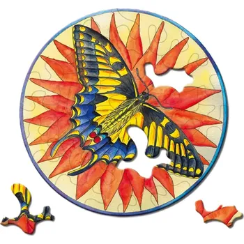 Puzzle Kulaté puzzle CURIOSI Picoli Motýl 33 dílků