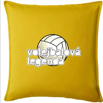 Polštář Volejbalová legenda - bílé písmo - Polštář 50x50 - 50x50 - Pouze potah ( Žlutá )