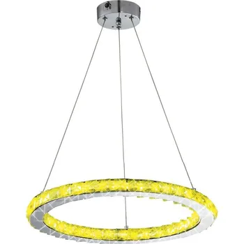 Závěsné LED svítidlo Lords kulaté chromové s dálkovým ovládáním RGB do obýváku a ložnice 40 cm