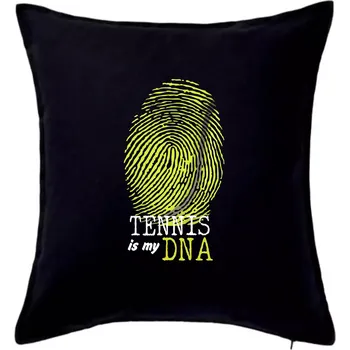 Polštář Tennis is my DNA - Polštář 50x50 - 50x50 - Včetně výplně ( Černá )