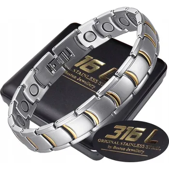 Náramek STŘÍBRNÝ ZDRAVOTNÍ MAGNETICKÝ NÁRAMEK - VYSOKÝ VÝKON