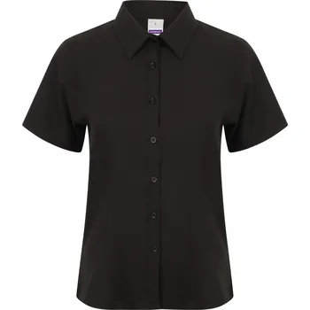 Dámská košile Henbury Dámská košile s krátkým rukávem H596 Black XL
