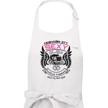 Kuchyňská zástěra Nesnáším být sexy - řidička kamionu - Dámská zástěra na vaření - Univerzální velikost ( Bílá )