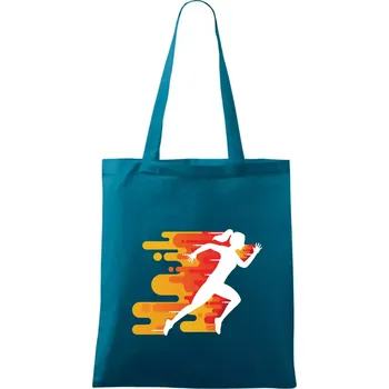 Nákupní taška Běhání - oranžová žena - Taška bavlněná - 42 x 38 cm ( Petrolejová )