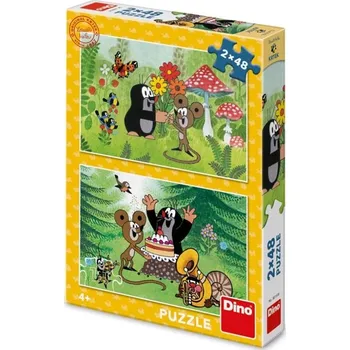 Puzzle Dino Krtek oslava 2x 48 dílků