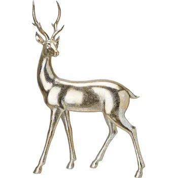 Obraz Figurka Jelena Černá Velká Dekorativní Laň 44cm Zlatá