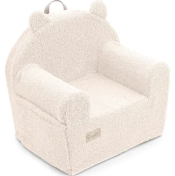 Křeslo ALBERO MIO Dětské křeslo COTTON MUSLIN & BOUCLE - vanilka