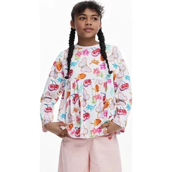 Chlapecké oblečení Dětské bavlněné tričko s dlouhým rukávem Desigual 25WGTK03 bílá 00X, vel. 128